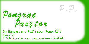 pongrac pasztor business card